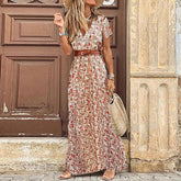 Safora - Boho V-Neck Floral Dress